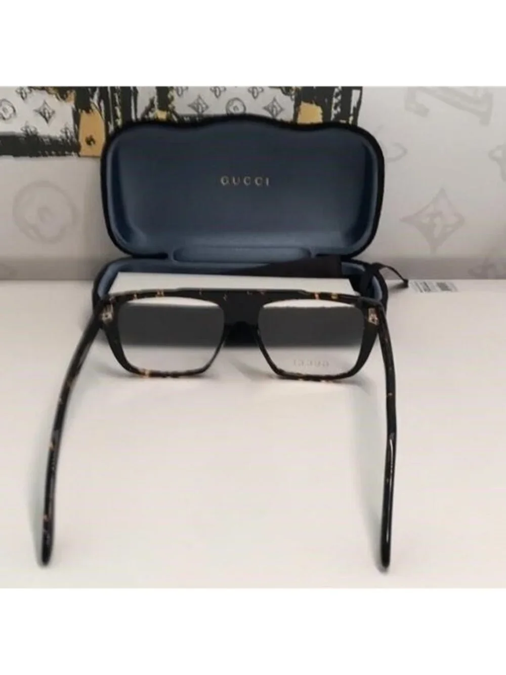 New Authentic Gucci Tortoiseshell Square Glasses GG1040o 002